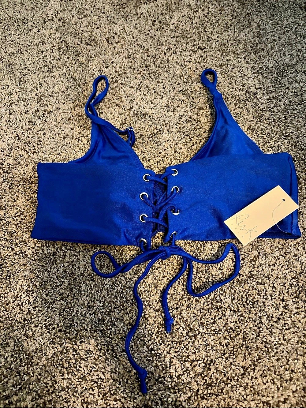Blue Lace-Up swimsuit NWT